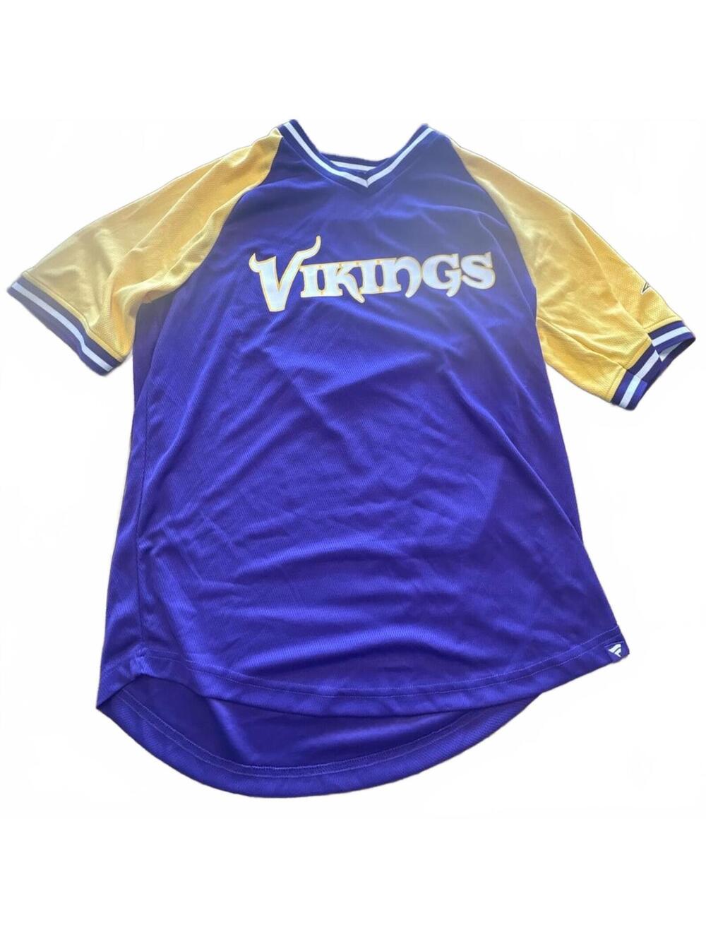 New Minnesota Vikings NFL Football Jersey Purple Gold Large Shirt womens mens